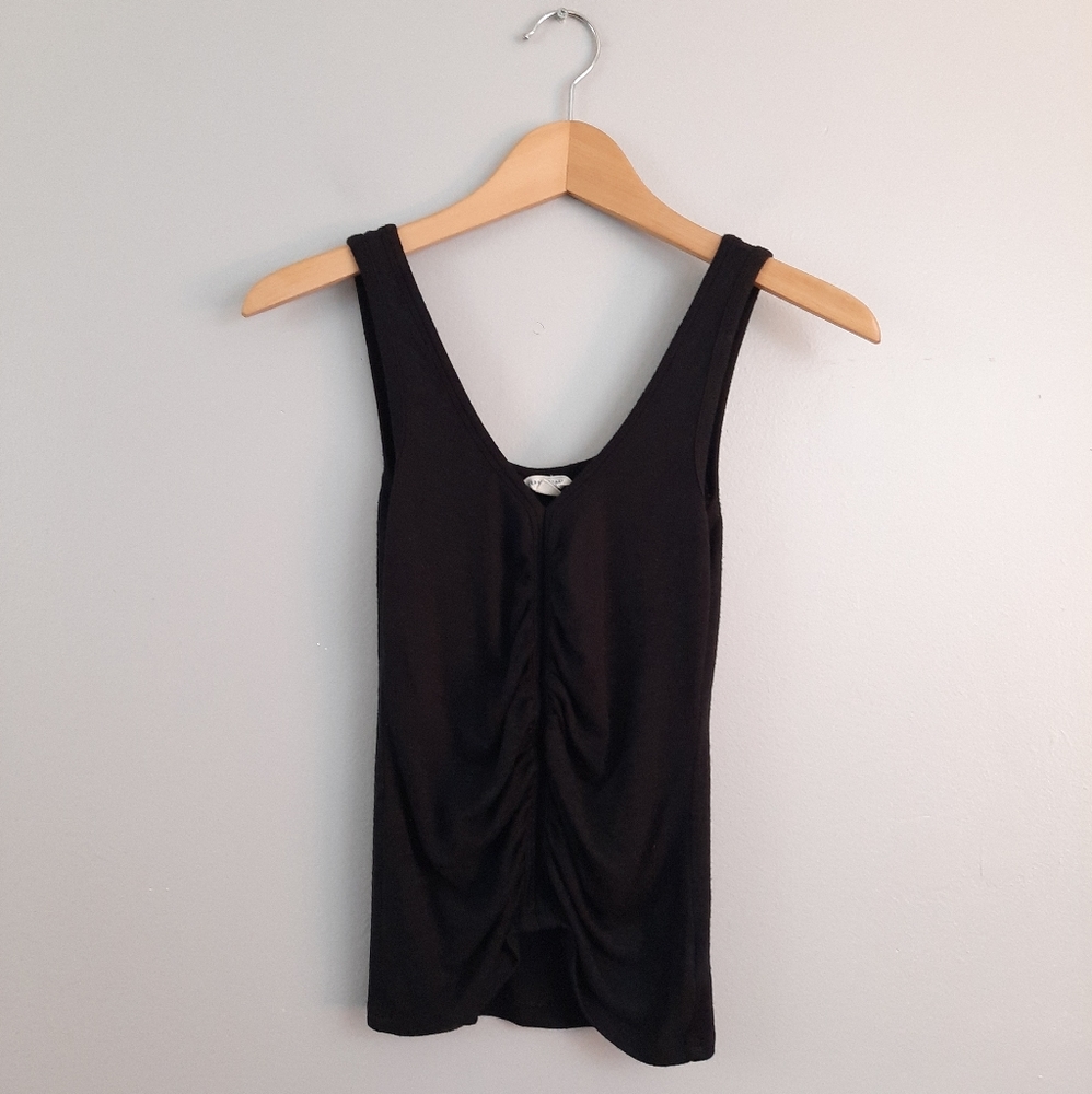 Aeropostale Black Ruched Front Tank Top